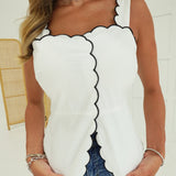 Dowry Scallop Top - White