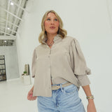 Charlisa Ruffle Blouse - Taupe