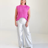 Speak-Easy Leather Trousers - Silver