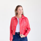 Tailgate Time Leather Jacket - Red