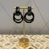 Doubled Up Resin Earrings - Black