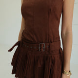 Pleasure To Pleat You Mini Romper Dress