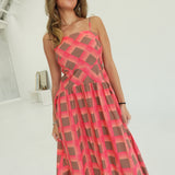 Picket Fences Midi Dress - Coral