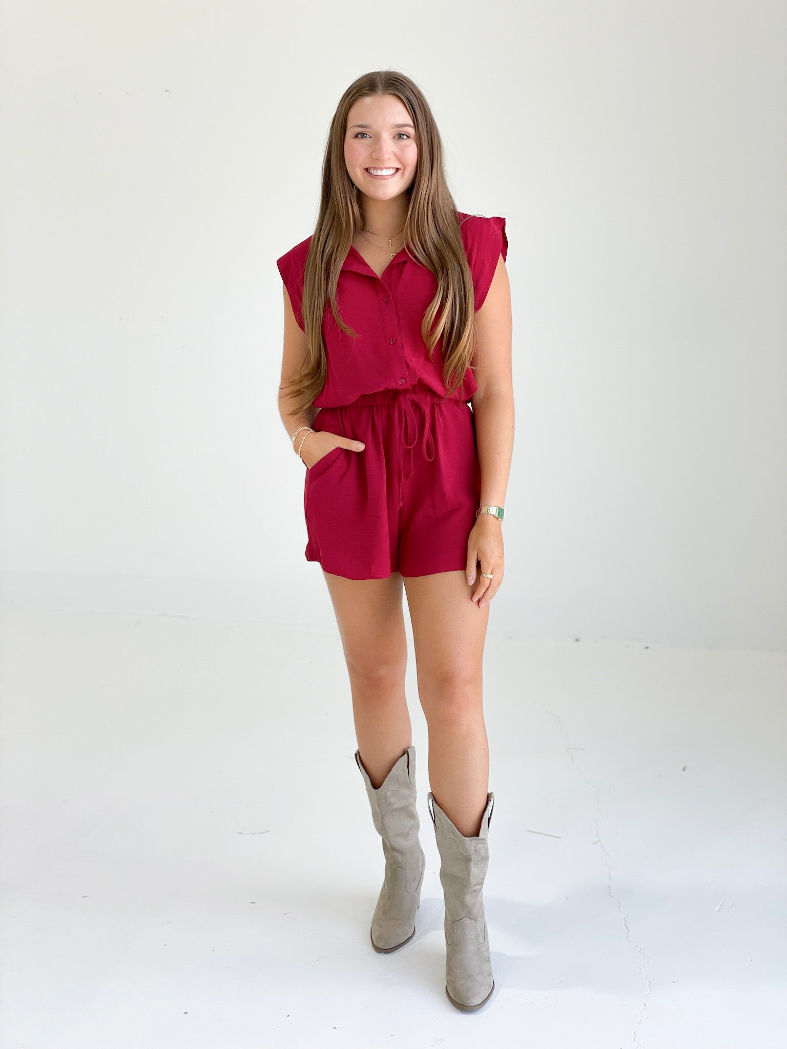 Raina Romper - Ruby