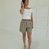 Layfair Trouser Shorts - Mushroom