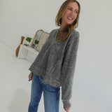 Micah Exposed Seam Top - Black