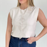 Clean Cut Vest Top - Cream