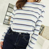 Falling for Casual Tee - Off White/Blue