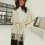 Aspen Fringe Kimono - Oatmeal