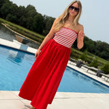 Believe In Freedom Midi Dress - Red