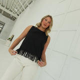 Fringe of Mine Top - Black