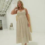 Beatrice Midi Dress - Brown