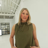 Ovation Sleeveless Blouse - Dark Olive