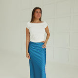 Fashionable Funky Midi Skirt - Green/Blue