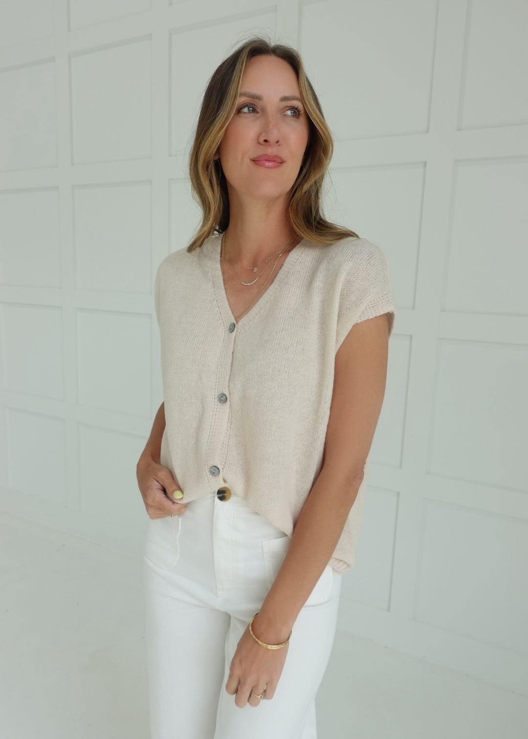 Midsummers Cardigan Top - Khaki