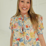 Seasonal Bloom Mini Dress - Blue