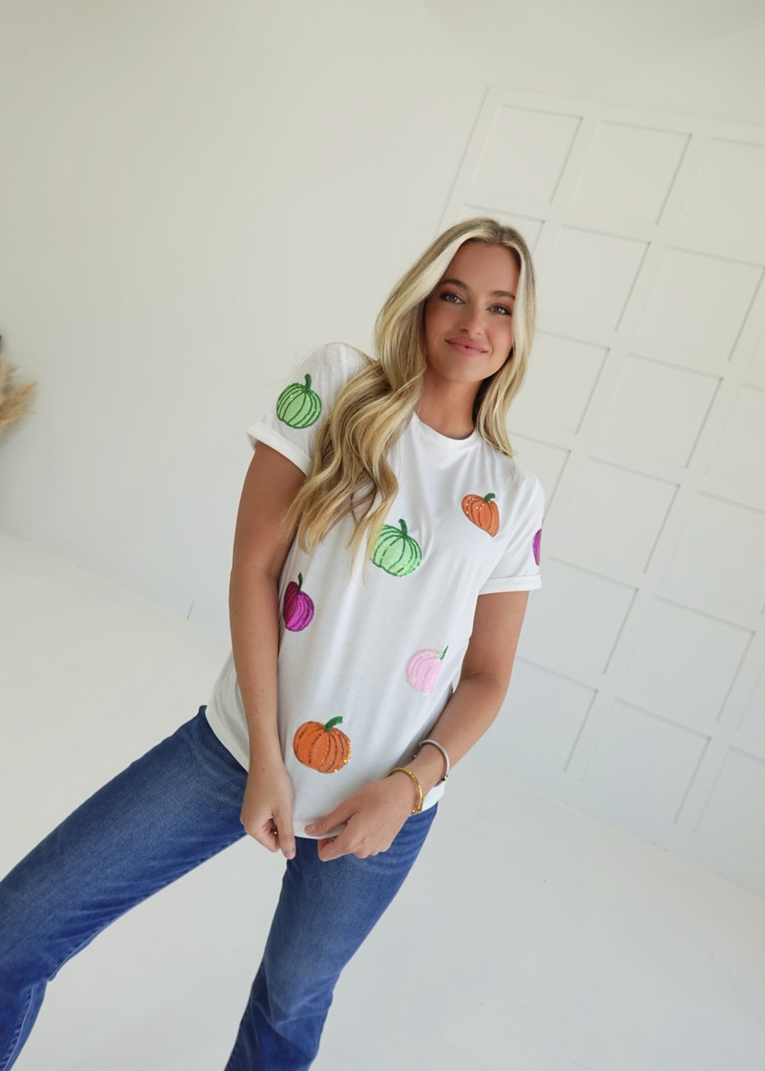 Sequin Pumpkin Tee