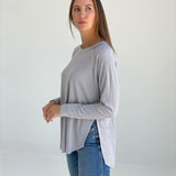 Baby Waffle Top - Lt Grey