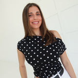 Piper Spotted Top - Black/White