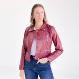 Tailgate Time Leather Jacket - Burgundy