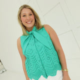 Alba Eyelet Top - Green