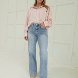 Iris Cropped Shirt - Pink