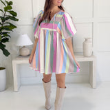 Color Me Rainbow Mini Dress