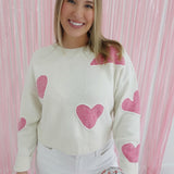 With Love From WOFF Sweater - White/Pink *VDAY