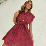 Housewives Mini Dress - Brown/Fuchsia