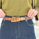 Edgy Studded Belt - Brown