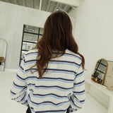 Falling for Casual Tee - Off White/Blue