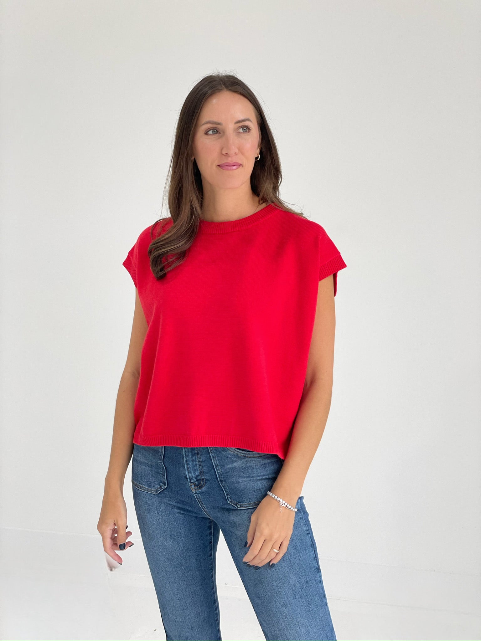 Quincy Sweater Top - Ruby