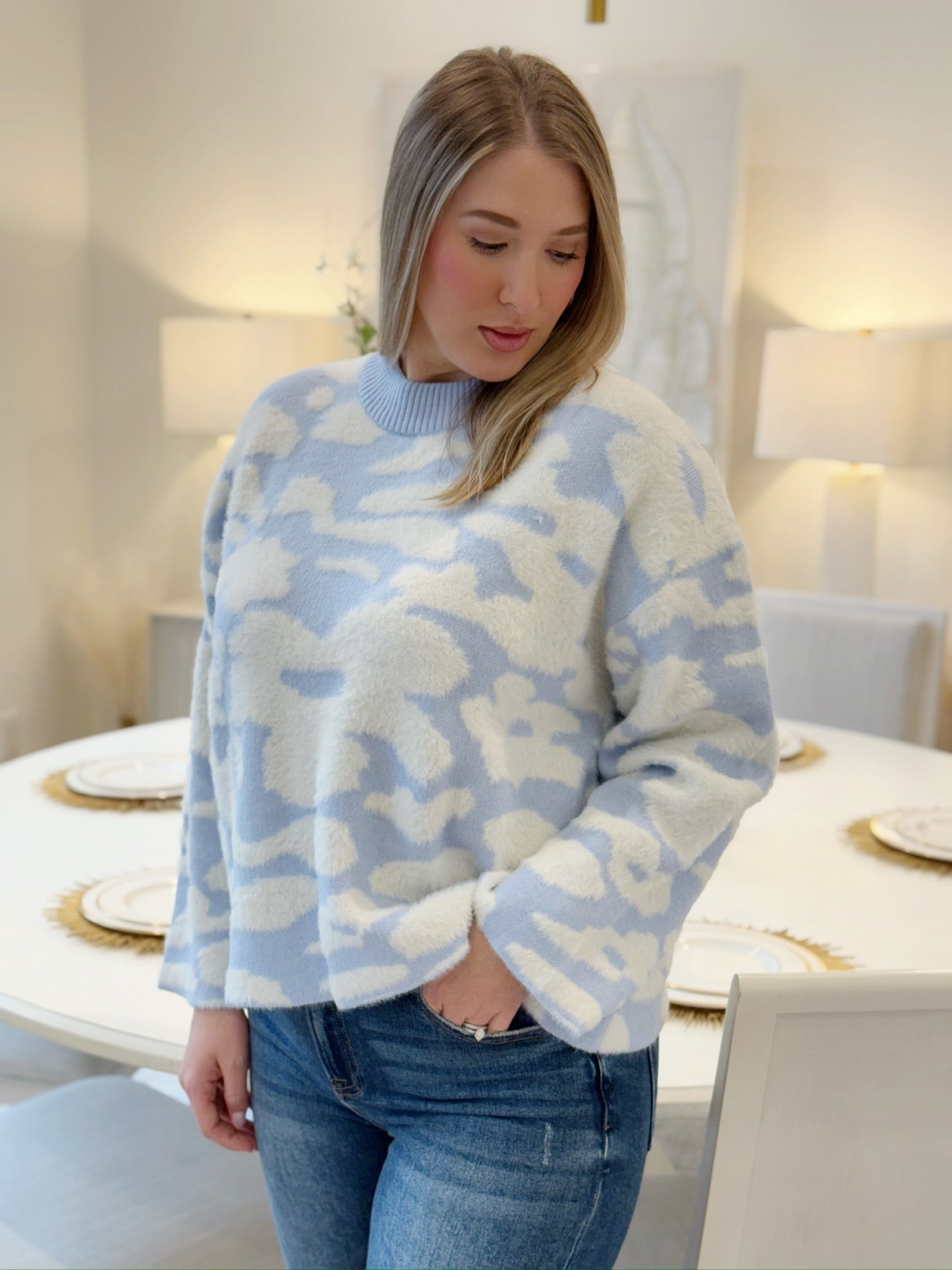 Finlee Sweater Top - Blue