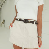 Piper Seersucker Skort - Taupe