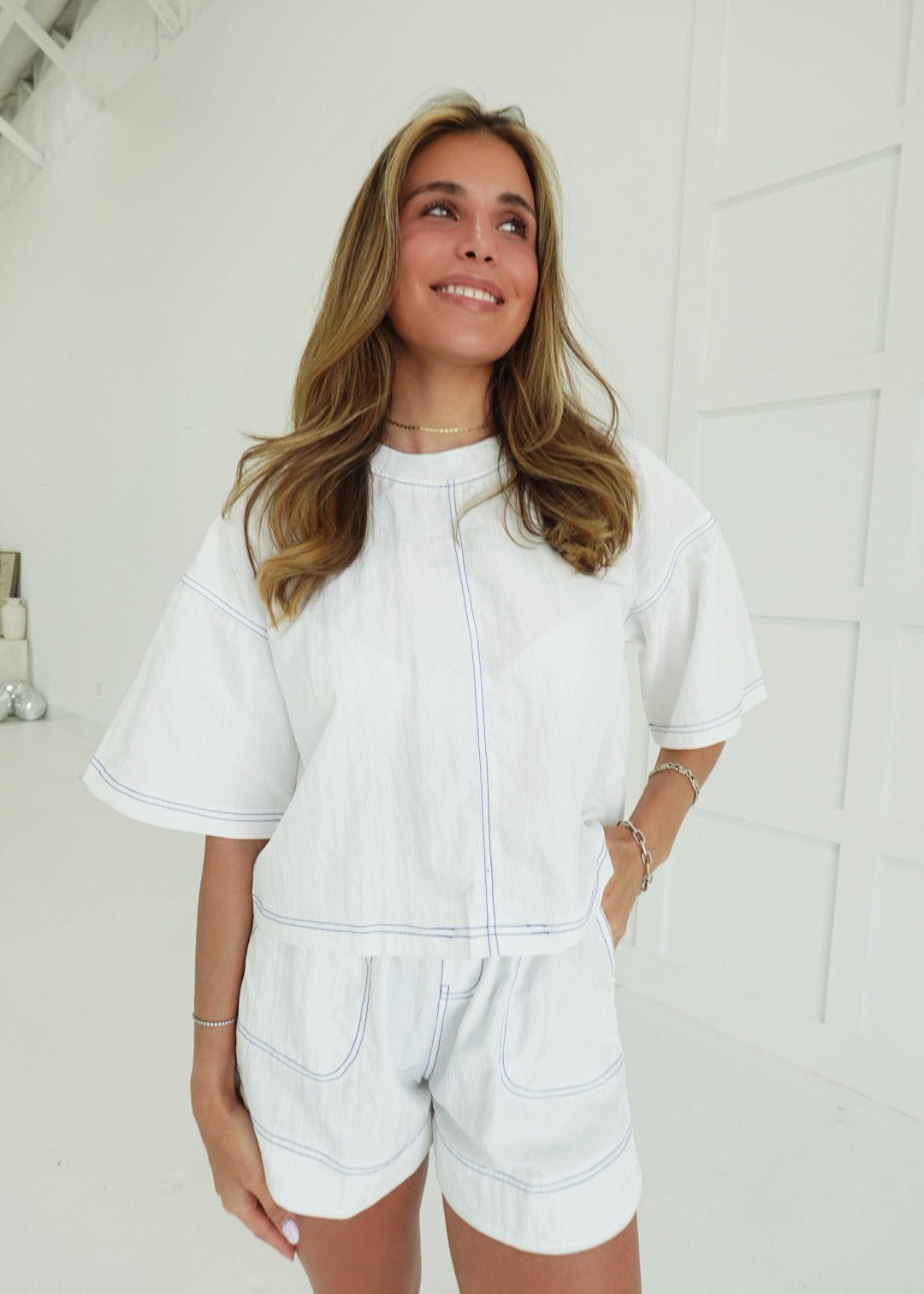 Threaded For You Set - White