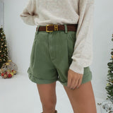 Introduction Cuffed Shorts - Olive