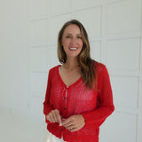 "It Girl" Cardigan - Red