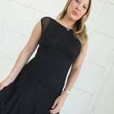 Meshing Around Midi Dress - Black