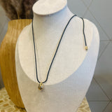 Metallic Oval Pendant Necklace - G