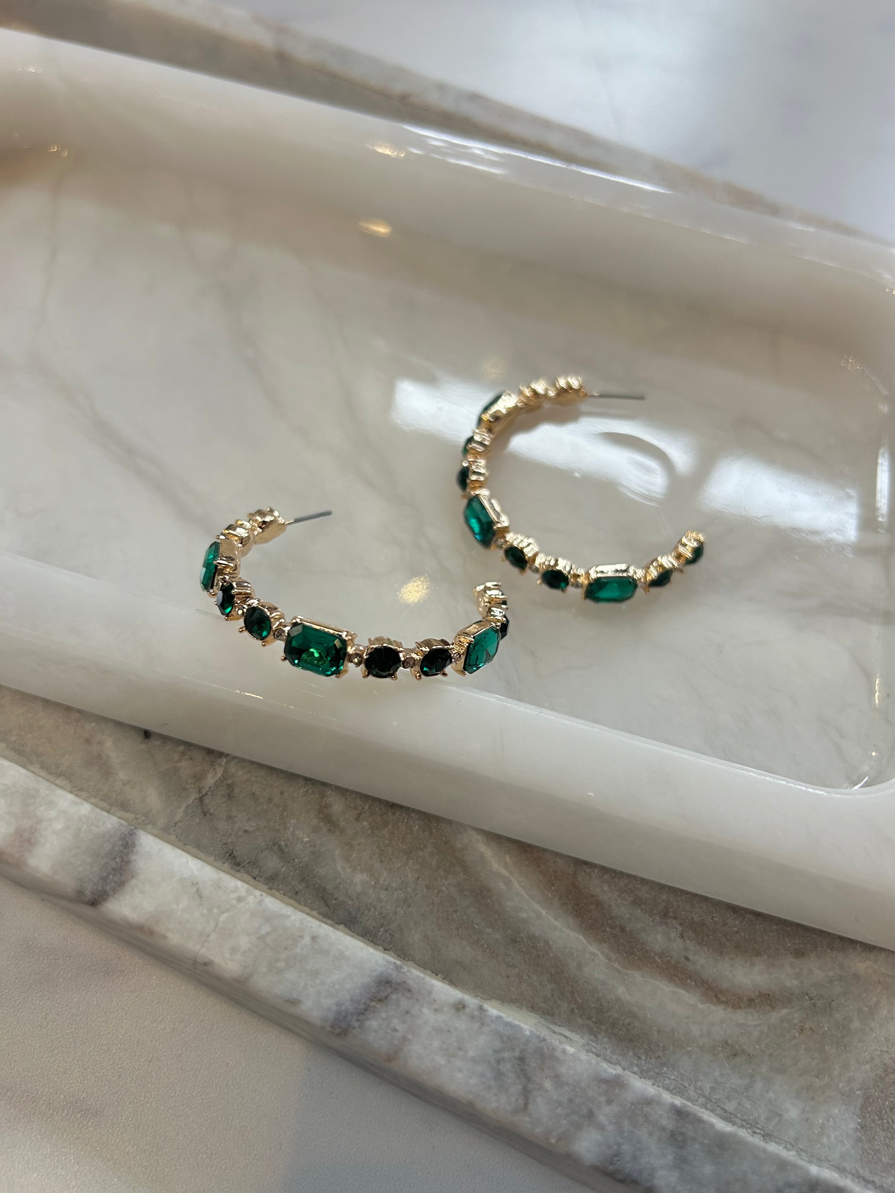 Mixed Shape Crystal Hoops