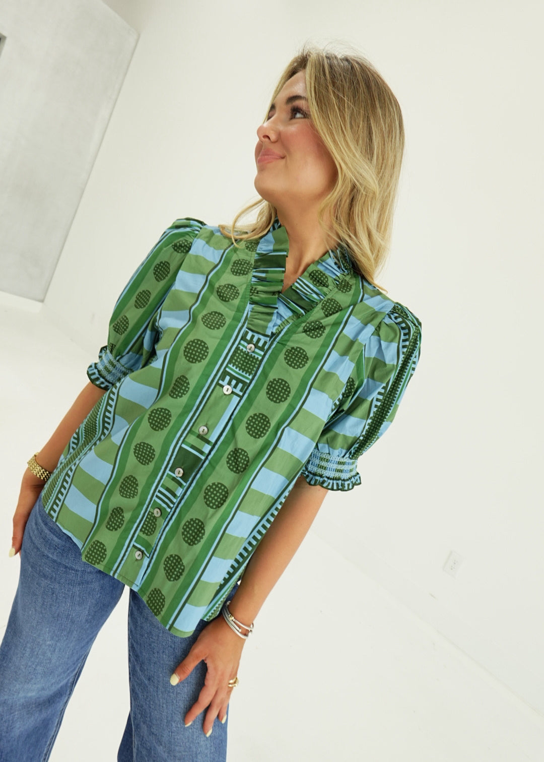 Beaufort Printed Top - Olive