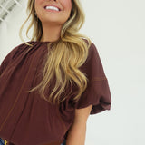 Close Call Blouse - Wine