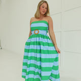 Nantucket Summer Midi Dress - Green/Blue