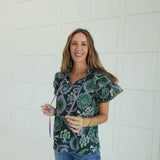Barbs Flutter Sleeve Top