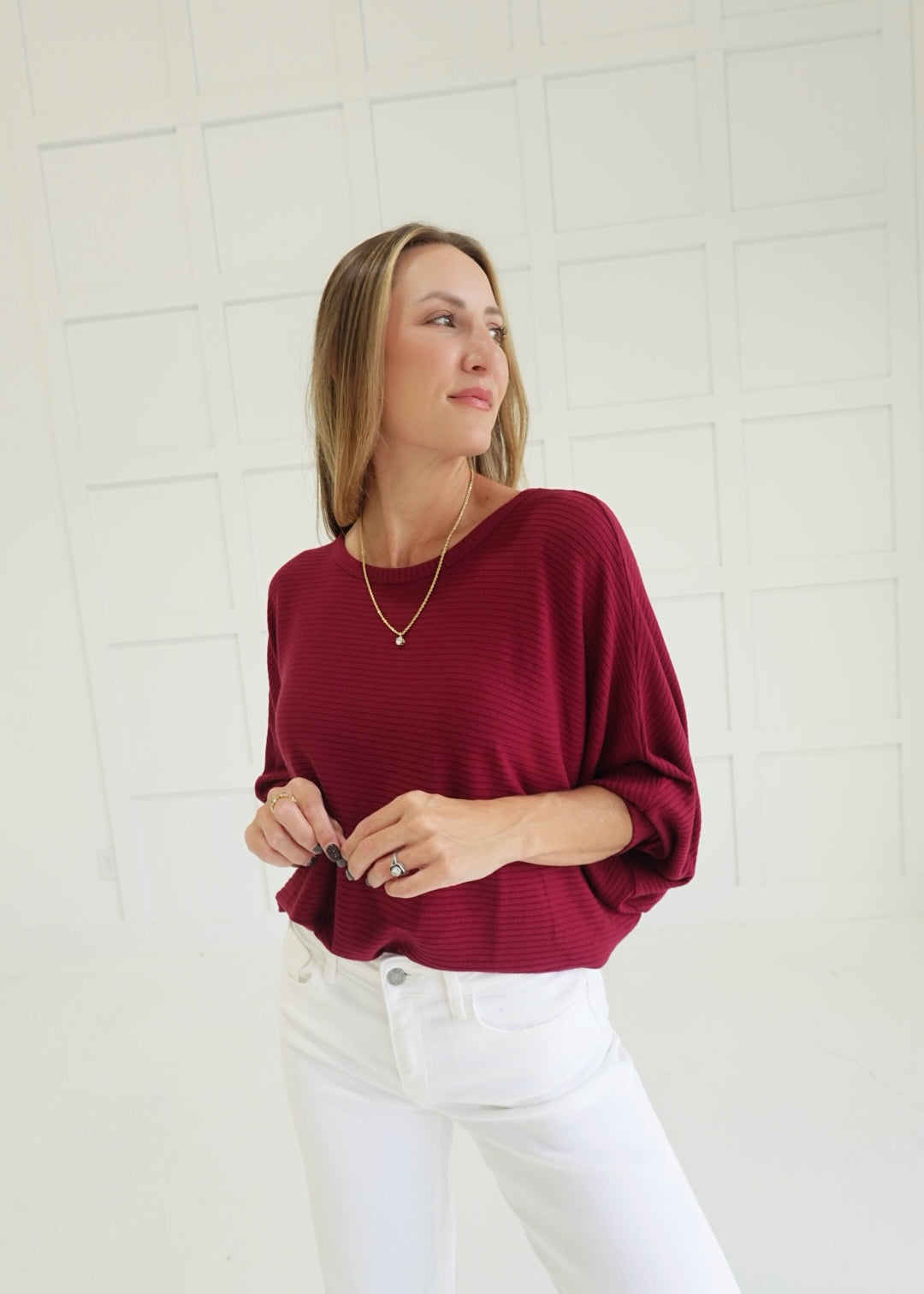 Ribbed + Ready Top - Cabernet