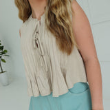 Followay Pleat Top - Taupe