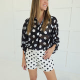 Olden Days Set - Black Top/White Shorts