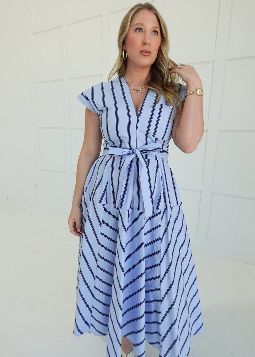Petra Midi Dress - Blue