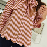 Stella Striped Top - Camel/Pink