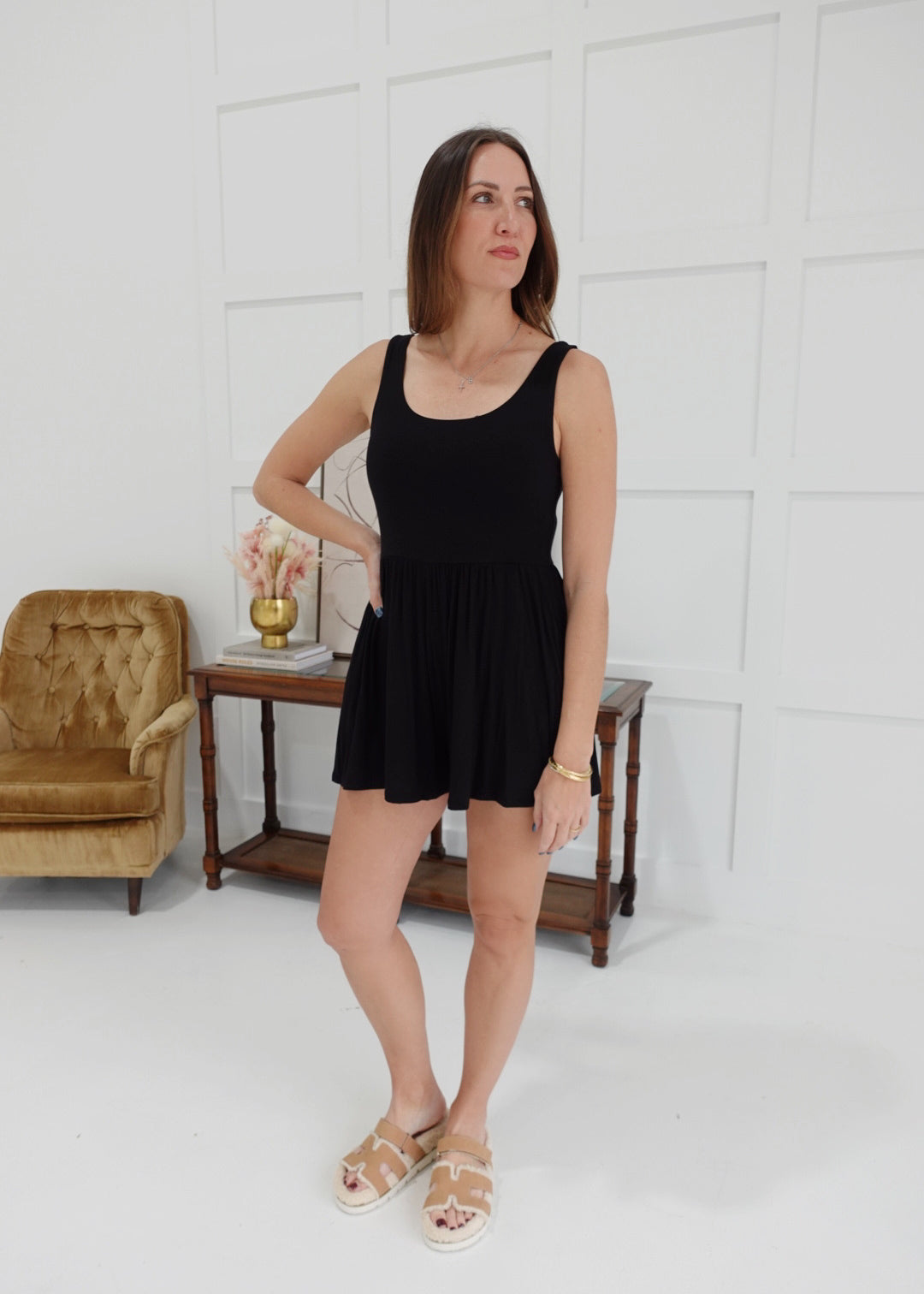 Double Down Romper - Black